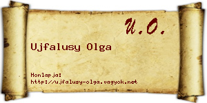 Ujfalusy Olga névjegykártya